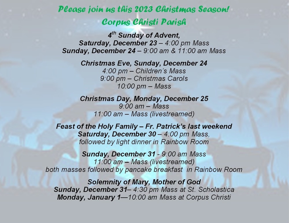 Christmas Season Mass Schedule Dec 24 Jan 1 Corpus Christi christmas-season-mass-schedule-dec-24-jan-1-corpus-christi